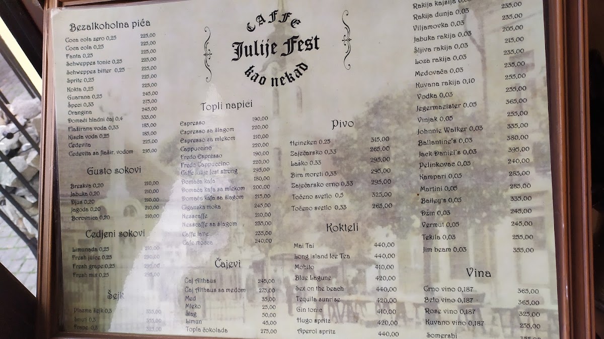 Menu Julije Fest: Kao Nekad-1