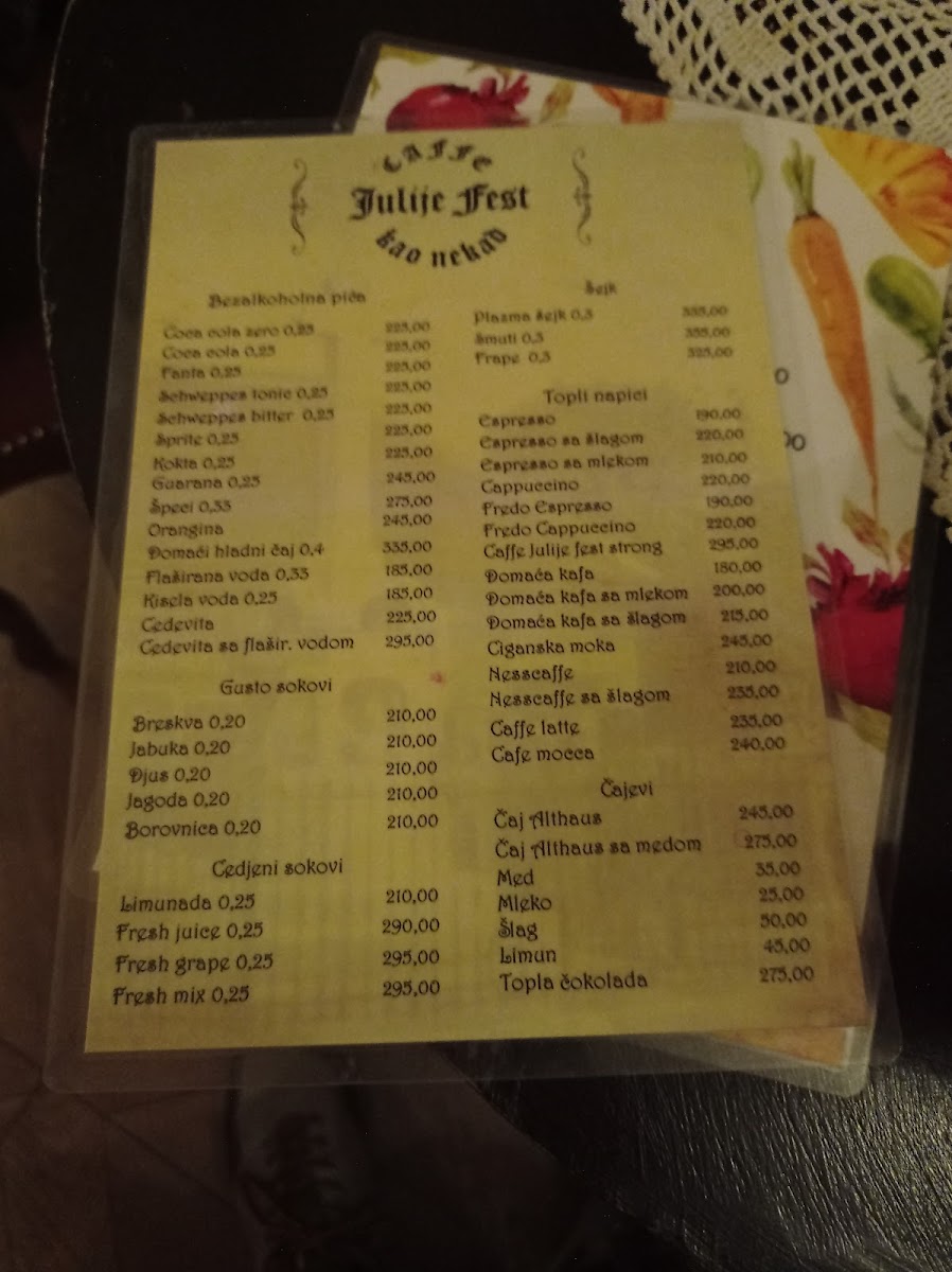 Menu Julije Fest: Kao Nekad-3